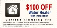 $100 off new garland water heater installation repair